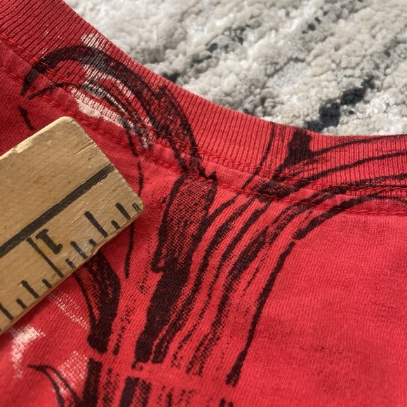 Vintage Affliction Black Y2K Georges St-Pierre Cross Red AOP Shirt Sz Large - Picture 6 of 6